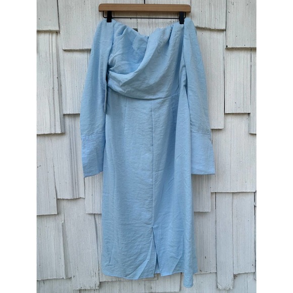 Future Collective Off The Shoulder Long Sleeve Midi Dress 12 NWT - Picture 9 of 12